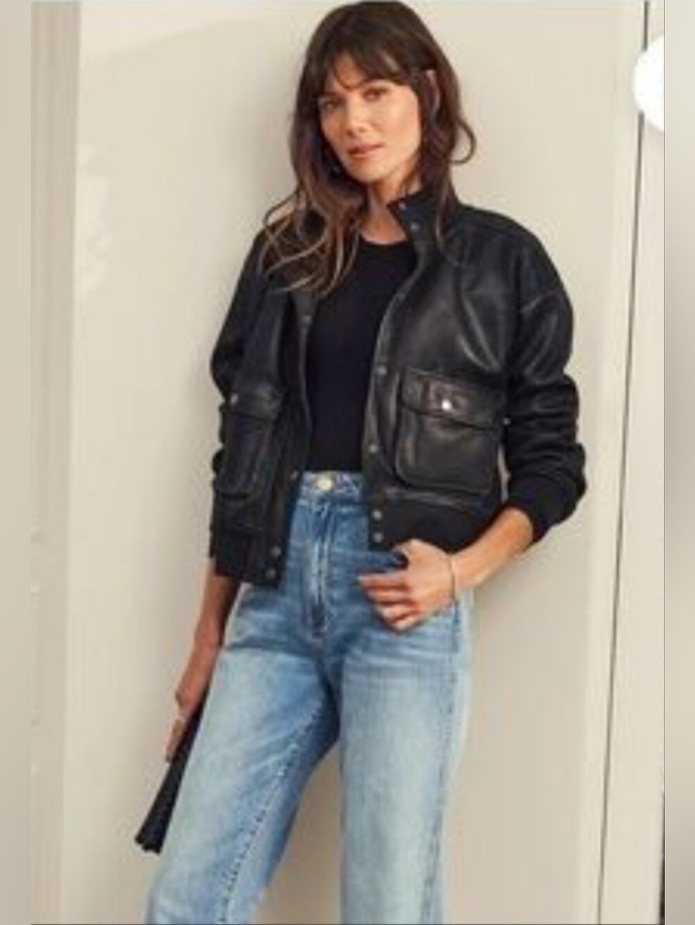 *NWT* Evereve Chic Black Bomber Aviator Jacket - Large